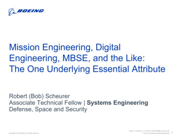 Mission Engineering, Digital Engineering, MBSE, And The Like: The One .