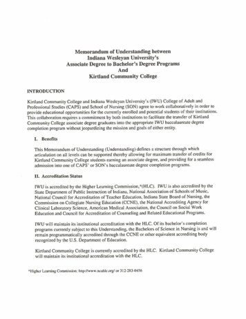 Indiana Wesleyan University Memorandum Of Understanding