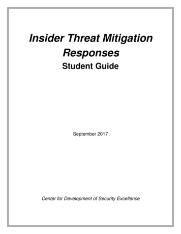 Insider Threat Mitigation Responses - CDSE