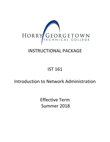 INSTRUCTIONAL PACKAGE IST 161 Introduction To Network Administration .