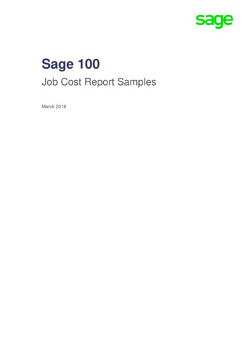 Sage 100 Job Cost Report Samples