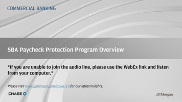 SBA Paycheck Protection Program Overview (Webinar Materials)
