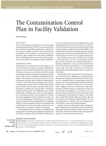 The Contamination Control Plan In Facility Validation