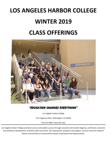 Lahc WINTER 2019 Class Schedule - Los Angeles Harbor College
