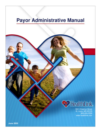 Payor Administrative Manual - HealthLink