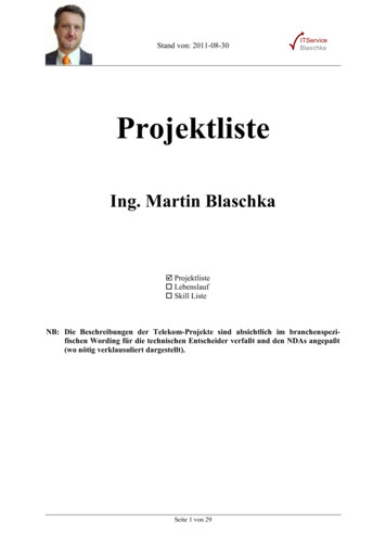 Martin Blaschka: Projekte
