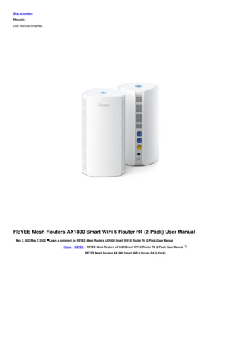 REYEE Mesh Routers AX1800 Smart WiFi 6 Router R4 (2-Pack) User Manual .
