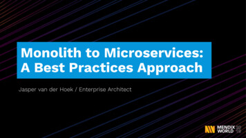 Monolith To Microservices - A Best Practices Approach