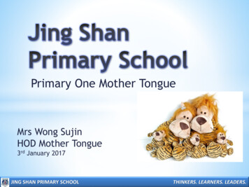 Primary One Mother Tongue - Ministry Of Education