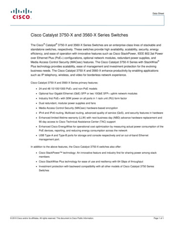 Cisco Catalyst 3750-X And 3560-X Series Switches - TelecomHunter