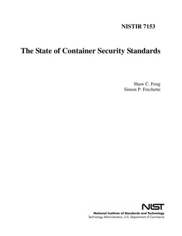 The State Of Container Security Standards - NIST