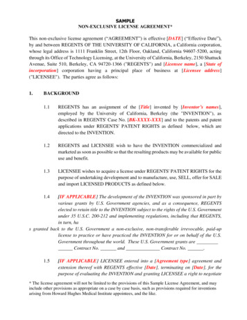 Sample Non-exclusive License Agreement* - Ipira