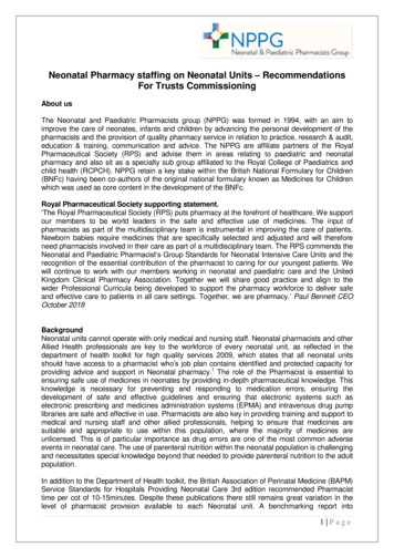 Neonatal Pharmacy Staffing On Neonatal Units Recommendations For . - NPPG