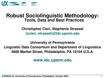 Robust Sociolinguistic Methodology - Ldc.upenn.edu
