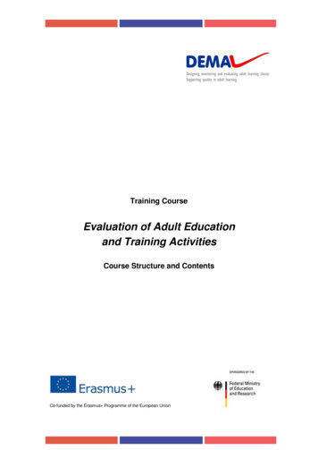Evaluation Of Adult Education And Training Activities