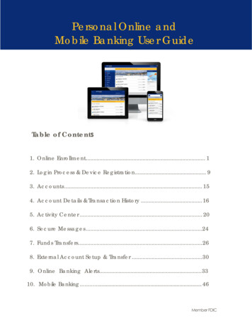 Personal Online And Mobile Banking User Guide - Rockland Trust