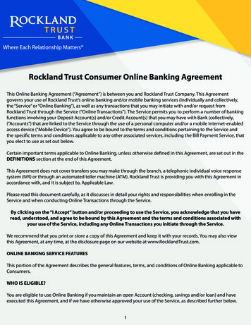 Rockland Trust Consumer Online Banking Agreement