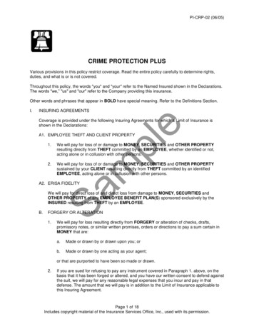 Crime Protection Plus Coverage Form - GIG Ins