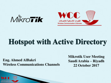 Hotspot With Active Directory - MikroTik