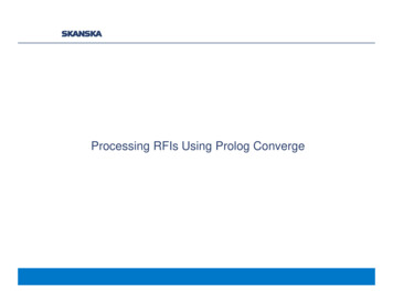 Processing RFIs Using Prolog Converge - Rev 1 - Skanska