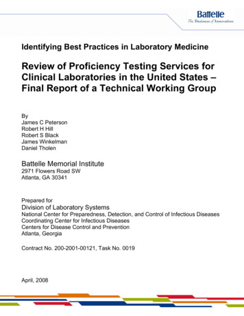 Review Of Proficiency Testing Services For Clinical Laboratories In The .