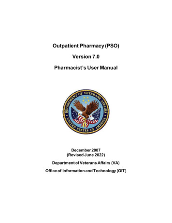 Redacted Outpatient Pharmacy Version 7.0 Pharmacist's User Manual
