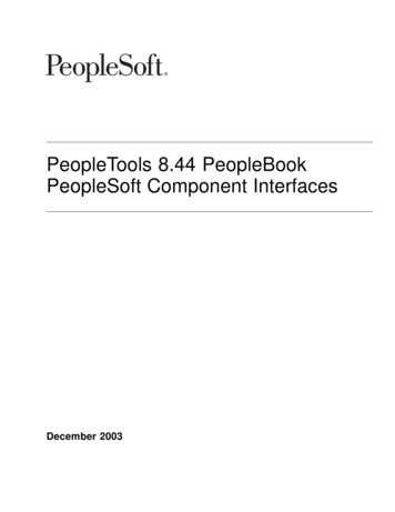 PeopleTools 8.44 PeopleBook PeopleSoft Component Interfaces - Oracle