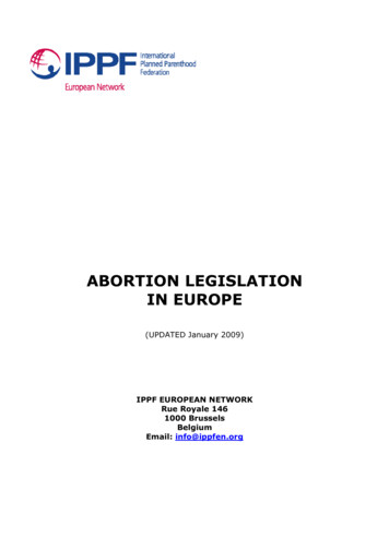 Abortion Legislation In Europe
