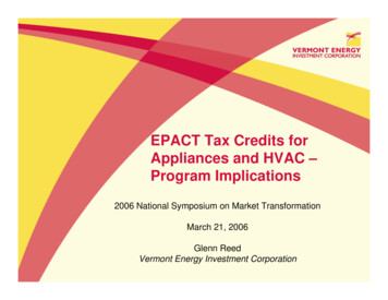 EPAct Tax Credits For Appliances And HVAC - ACEEE