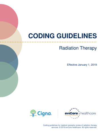 Radiation Therapy Coding Guidelines - EviCore