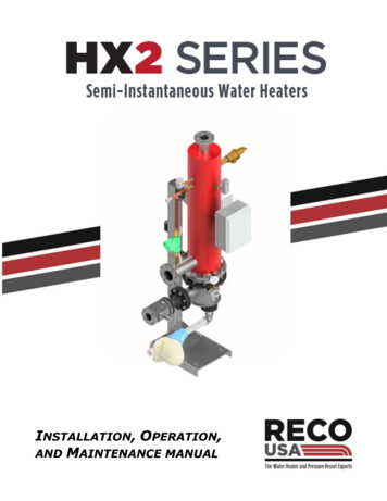 Installation, Operation, OPERATION And Maintenance Manual M - RECO Heaters