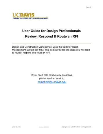 User Guide For Design Professionals Review, Respond & Route An RFI