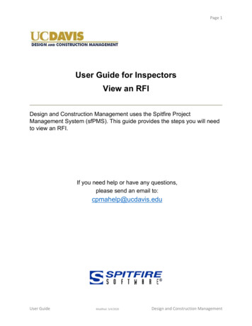 User Guide For Inspectors View An RFI - Crm.ucdavis.edu