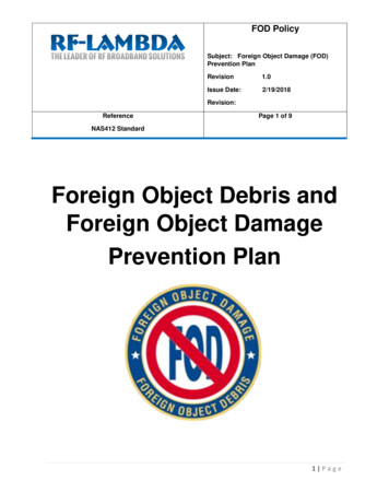 Foreign Object Debris And Foreign Object Damage Prevention Plan