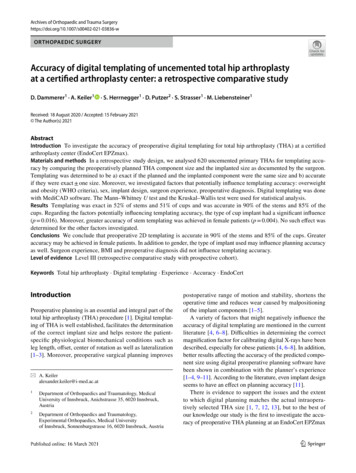 Accuracy Of Digital Templating Of Uncemented Total Hip Arthroplasty At .