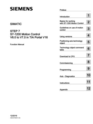 S7-1200 Motion Control V6.0 To V7.0 In TIA Portal V16