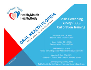 Basic Screening Survey (BSS) Calibration Training - Oral Health Florida