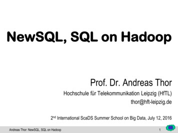 NewSQL, SQL On Hadoop - Uni-leipzig.de