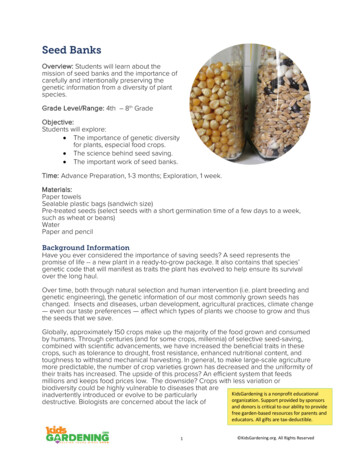 Seed Banks Middle School Lesson Plan - Kidsgardening 