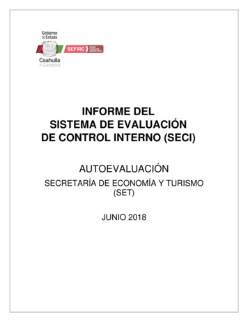 Informe Del Sistema De Evaluación De Control Interno (Seci)
