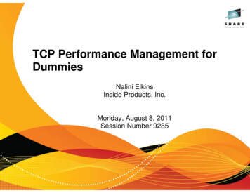 TCP Performance Management For Dummies - SHARE