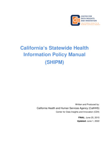 Statewide Health Information Policy Manual - California Health And .