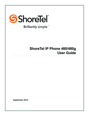 ShoreTel IP Phone 480/480g User Guide - North Central State College