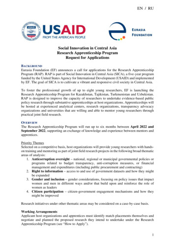 Social Innovation In Central Asia Research Apprenticeship Program .