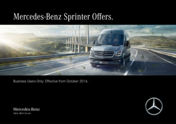 Sprinter Price List - Mercedes-Benz Passenger Cars