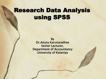 Research Data Analysis Using SPSS - Spc.cmb.ac.lk