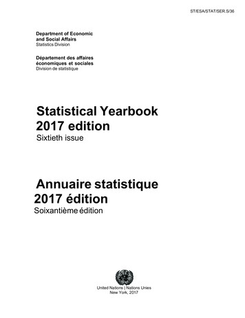 Statistical Yearbook 2017 Edition - United Nations