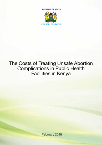 The Costs Of Treating Unsafe Abortion Complications In Public . - APHRC