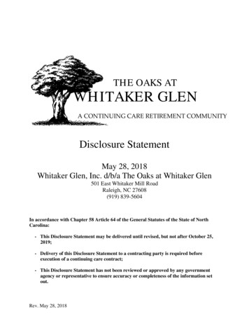 THE OAKS AT WHITAKER GLEN - Files.nc.gov