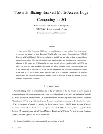 Towards Slicing-Enabled Multi-Access Edge Computing In 5G